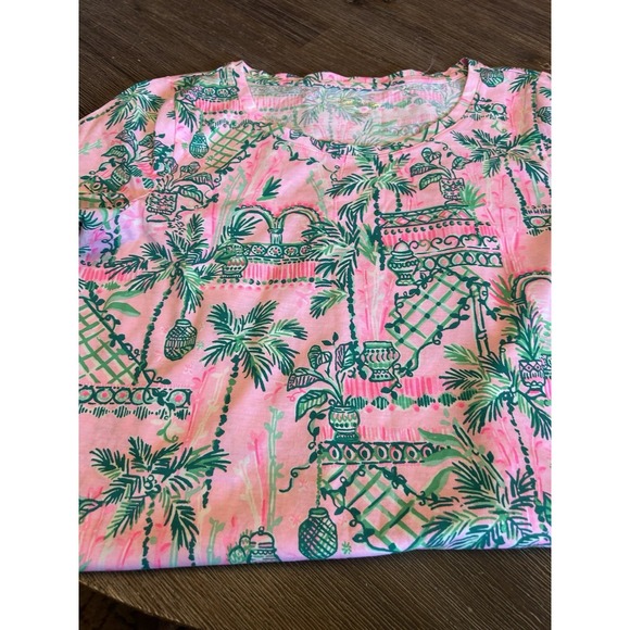 Lilly Pulitzer Dress Women's L Cody T-Shirt Mandevilla Baby 100% Prima Cotton - Picture 9 of 11